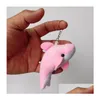 50st/Lot 10cm Dolphin Keychains Mini P Key Ring for Birthday Present Kids Party Favors Fashion Pendant Chain Jewelry Drop Delivery OT03A