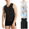 Homens Tanques Homens Roupa Interior Undershirts Verão Bodysuit Colete Traceless Ice Silk Top Slim Sports Fitness Sem Mangas Respirável Singlet