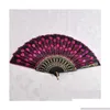 Party Favor Plastique Brodé Paillettes Pliant Fleur Dentelle Fan Danse Main Fans Décor De Mariage Danse Fournitures Style Espagnol DF5 Drop Dh7Ep