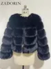 ZADORIN Long Sleeve Faux Fox Fur Coat Women Winter Fashion Thick Warm Fur Coats Outerwear Fake Fur Jacket Women Clothing 240112