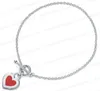 Neue Tiffanines klassische blaue Herz-Armbänder mit Anhänger aus reinem Silber für Frauen, LOVE-Serie, 925er Sterlingsilber, luxuriöser Designer-Schmuck, Valentinstagsgeschenk