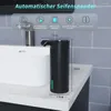 Badzubehör-Set, automatischer Seifenspender, schwarzer Schaum, wiederaufladbar, berührungslos für Badezimmer