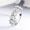 Smyoue 46mm Oval Cut Volledige Ring voor Vrouwen 5 Stone Lab Diamond Half Band Luxe Sieraden 925 Sterling Zilver 240113