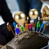 Suprimentos festivos 30 pçs bola de espuma forma dourada bolo topper bolas de plástico para kidsations baile sobremesa aniversário