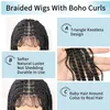 Boho Box Braid s Bouclés Extrémités Partie Carrée Tressée Lace Front Pré Pincées Avec Des Cheveux De Bébé Pour Les Femmes Blonde 240113