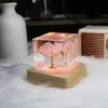 Luzes de Sakura Scene Square Resin Night Light, Luz noturna personalizada, presente significativo, presente para mamãe, presente para namorada