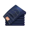 Pantaloni jeans classici da uomo di alta qualità Pantaloni elasticizzati in cotone Denim Slim Fit Sport Casual Blu Nero 240113