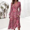 Vestidos casuales Mujeres elegante manga larga suelta maxi maxi con vestido punk para mujer sexy 2024