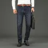 2940 Herren Frühling und Herbst Klassiker Hose Gerade Business Blau Schwarz Jeans Elastisch Slim Fit Casual Arbeit 240113