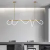 Lampy wiszące Minimalistyczne postmodernistyczne sztuka el długie pasek Dimmable LED żyrandol do kawiarni stolik kuchenny