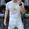 Projektanci T-shirty 2023 T Shirt Mens Tshirts European Style Ice Silk Silk Mężczyźni krótkie T-shirty Klasyczne wysokiej jakości Hip Hop Streetwear Tshirt Casual Top Tees M0W9