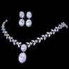 Necklaces Emmaya New Hot Sale Women Aaa Zircon Big Heavy Pendant Clear Cz Bridal Set for Wedding Earrings Necklace Jewelry Sets