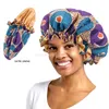 Bonnet de nuit pour femmes, motif africain, imprimé Ankara, doublure en Satin, doux, Extra Large, couvre-chef pour dames, chapeau de soins capillaires