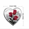 Rose commémorative Coin en forme de coeur Collectible Coin 52 Langues I Love You Cooin Art Collection Silver Valentine's Day Gift HZ101
