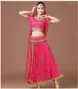 Scena zużycie 4PCS Performance Belly Dance Costume Bollywood Dress Belldance Danch Sets