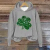 Kvinnors hoodies St. Day Art Print Womens Zip Up Sweatshirt Tunic Length Hoodie Women Casual Sleeve Tops Size Medium