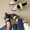 Sandálias sapatos para mulheres estilingue gótico saltos grossos bombas femininas rebite estilo de rua salto médio punk vintage casual