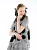 Женские блузки IMAKOKONI, оригинальный дизайн, черная цветочная паста, клетчатая рубашка с короткими рукавами, летний тонкий стиль, волнистый кардиган в горошек, топ с лацканами