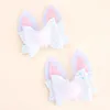 Hair Accessories 2Pcs Sweet Ears Bow Clips Boutique Faux Fur Ball Hairpins Glitter Bows Hairpin Headwear Kids