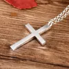 Kettingen Balmora Real Sterling Sier Eenvoudige Klassieke Jesus Cross Hanger voor Kettingen Vrouwen Mannen Christelijke Gift Punk Mode-sieraden