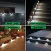 Edelstahl Solarzaun leichter wasserdichtes Deck Licht Außenmallwand für Garten Terrasse Treppe Stiefwand LED -Lampe