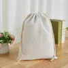 Sacs de courses en lin et coton, sac à bonbons de noël, sacs de père noël, impression vierge par Sublimation, grande capacité, cordon de serrage pour cadeau