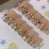 Sequins French Style Coloured Diamonds Handmade Fake Nail Pearl Shiny Reusable Art Wearable Supplies For Professional 240113