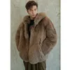 Manteau en fausse fourrure à capuche avec fermeture éclair pour homme, veste d'hiver à manches longues, épais et chaud, marque décontractée, vêtements de neige amples, 240113