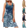 Casual Dresses Fashion Women 2024 Summer Printing Sleeveless Tunic For Plus Size T-Shirt Dress Beach Sundress Vestidos