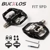 Bucklos mountain bike pedal flatlock clipless ajuste spd rolamento selado duplo pedais mtb sh56 grampo para shimano 240113