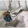 Vivianism Westwoodism Bag Empress Dowager Saturn Explosive Mönster Cylinderväska med tjock kedja svart silver cindy axel handhållen armhålan personalpåse