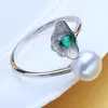 Halsketten Fenasy Sterling Silber Smaragd Perlen Schmuck Sets Natürliche Ohrstecker Böhmische Anhänger Halskette Frauen Grüne Steine Ring