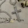 Pendant Necklaces Davidy Jewelry 925 Sterling Silver Cable Cross Necklace Stylependientes Plata Color Charm Fashion Athens