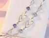 Bracelets à maillons mode coréenne en argent Sterling 925 véritable, cristal d'autriche, chaîne en forme de cœur, bijoux pour femmes