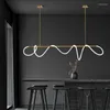 Lampy wiszące Minimalistyczne postmodernistyczne sztuka el długie pasek Dimmable LED żyrandol do kawiarni stolik kuchenny