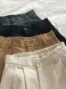 Katoen Linnen Korte Streatwear Hoge Taille Wijde Pijpen Shorts Pak Casual 2023 Zomer Sport Geplooide Vrouwelijke Losse Knop Broek 240113