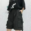 Xpqbb Gothic Zwarte Cargo Korte Zomer Streetwear Paar Wijde Pijpen Shorts Vrouw Harajuku Grote Zakken Knielengte Broek 4Xl 240113