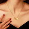 Naszyjniki wiszące Walentynki Prezenty Niestandardowe podwójne serce 26 A-Z litery Para naszyjnik dla kobiet biżuteria obojczyka ze stali nierdzewnej