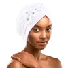 Nouveau femmes élégantes strass fleur Turban Bonnet musulman Hijab foulard casquettes plissé à volants Turban chimio casquette de mariage Bonnet