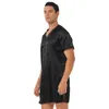 Mulheres sleepwear 2024 homens mulheres cetim camisola sleep robes verão manga curta v pescoço lados split nightwear homewear nightwear