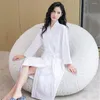 Mulheres sleepwear branco mulheres roupão verão sólido quimono manga longa roupão casual loungewear v-pescoço banho robe senhoras camisola