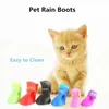 4PCSET PET DOG Rain Shoes Anti Slip Waterproof Cat Shoe Rubber Boots For Outdoor Footwear Socks Zapatos Perro Sapato Cachorro 240113