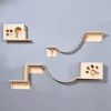 Árbol para gatos montado en la pared, estantes de madera para escalar, juego de hamaca para escalar, poste rascador y escalera para gatos jugando y durmiendo 240113