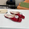 High Quality Summer New Flat Slippers Women brand Designer Fashion All-match Rhinestones Sandals crystal Outdoor Casual Light Beach Flip-flops Slides big size 45