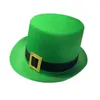 BERETS ST PATRICKS DAY HATS Män kvinnor Shamrock Green Top Hat St. Party Favor Accessories Topper