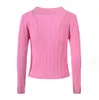 10098 2024 Подиумный летний брендовый свитер в одном стиле с длинным рукавом и v-образным вырезом, белый, розовый, черный, модная одежда, женская одежда высокого качества YL