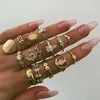 Cluster Rings 15st Vintage Cross Pattern Combination Ring Ladies Party Set American Style Jewelry