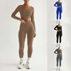 Женские брюки из двух предметов, тонкие спортивные костюмы для йоги, модные повседневные однотонные топы с квадратным воротником и длинными рукавами
