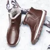 Stiefel Winter Mann Wildleder Leder Männer Knöchel Schnee Runde Zehe mit Fell Warme Schuhe Slip On Schuhe Große Größe 48