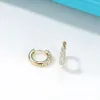 Boucle d'oreille en diamant en argent 925, boucle d'oreille ronde, bijoux fins de tempérament Simple avec boîte 240113